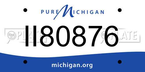 II80876 Michigan License Plate