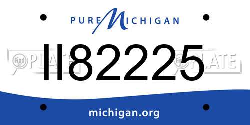 II82225 Michigan License Plate