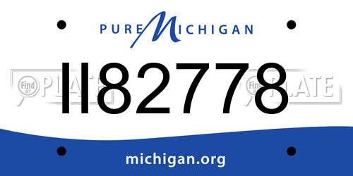 II82778 Michigan License Plate