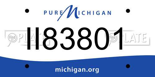 II83801 Michigan License Plate