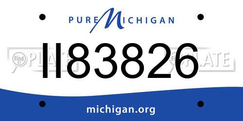 II83826 Michigan License Plate