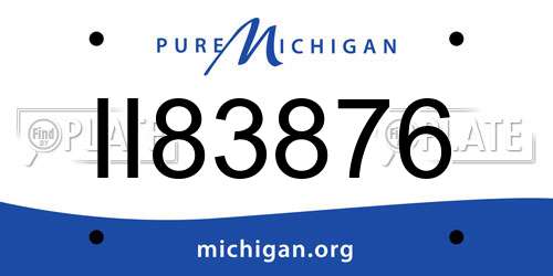 II83876 Michigan License Plate