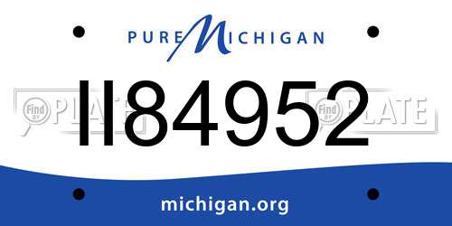 II84952 Michigan License Plate