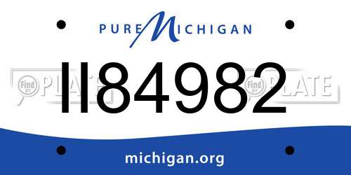 II84982 Michigan License Plate