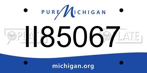 II85067 Michigan License Plate