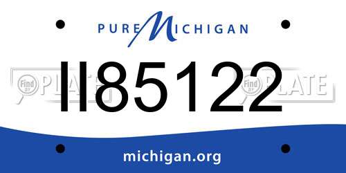 II85122 Michigan License Plate