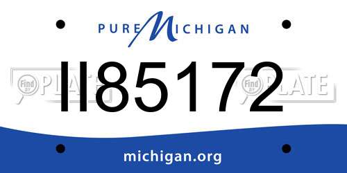 II85172 Michigan License Plate