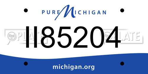 II85204 Michigan License Plate