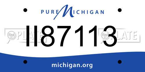 II87113 Michigan License Plate