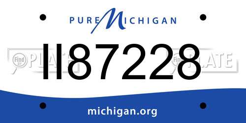 II87228 Michigan License Plate