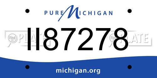 II87278 Michigan License Plate