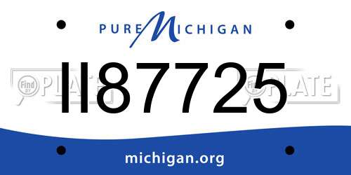 II87725 Michigan License Plate