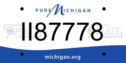 II87778 Michigan License Plate