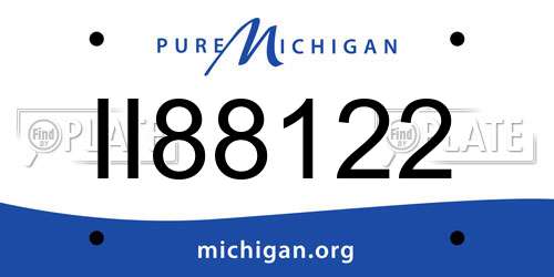 II88122 Michigan License Plate