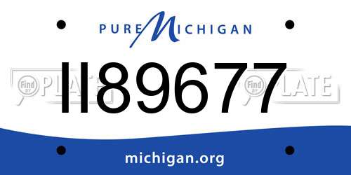 II89677 Michigan License Plate