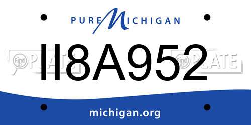 II8A952 Michigan License Plate