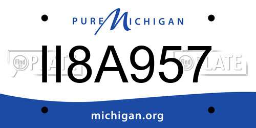 II8A957 Michigan License Plate