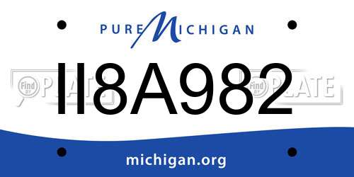 II8A982 Michigan License Plate
