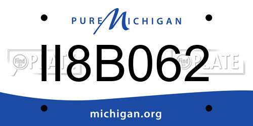 II8B062 Michigan License Plate