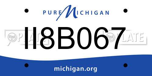 II8B067 Michigan License Plate