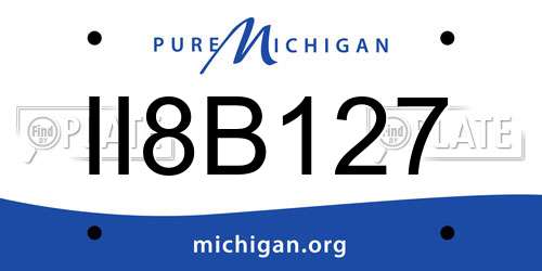 II8B127 Michigan License Plate