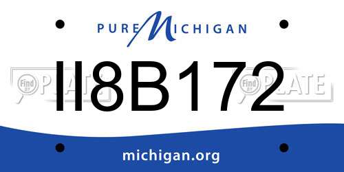 II8B172 Michigan License Plate