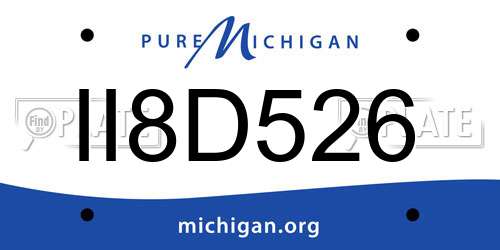 II8D526 Michigan License Plate