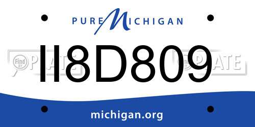 II8D809 Michigan License Plate