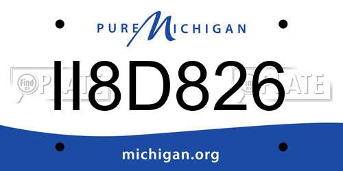 II8D826 Michigan License Plate