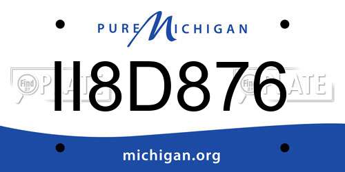 II8D876 Michigan License Plate