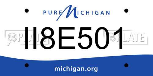 II8E501 Michigan License Plate