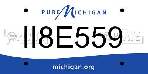 II8E559 Michigan License Plate
