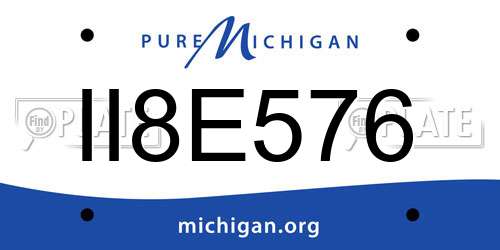 II8E576 Michigan License Plate