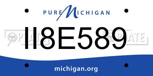 II8E589 Michigan License Plate