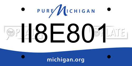 II8E801 Michigan License Plate