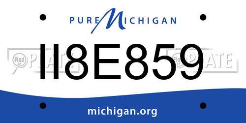 II8E859 Michigan License Plate