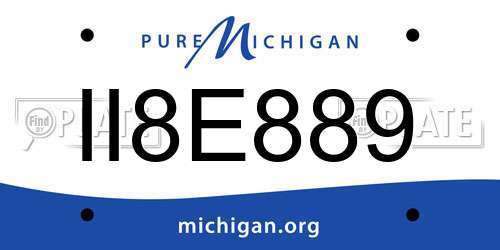 II8E889 Michigan License Plate