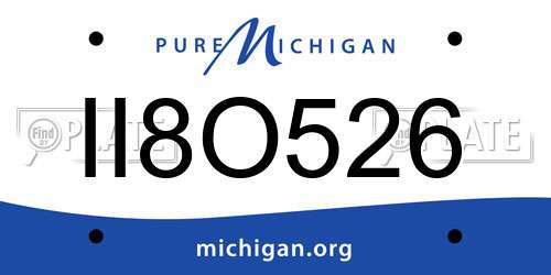 II8O526 Michigan License Plate