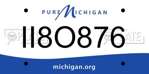 II8O876 Michigan License Plate