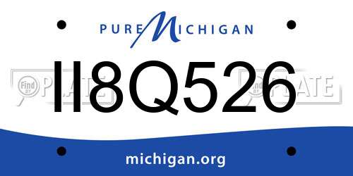 II8Q526 Michigan License Plate