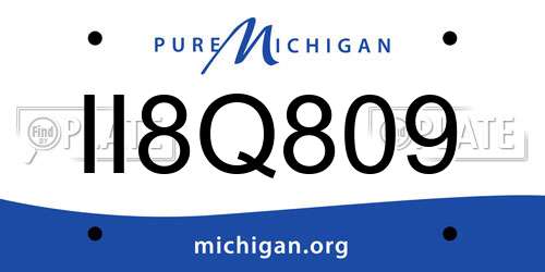 II8Q809 Michigan License Plate