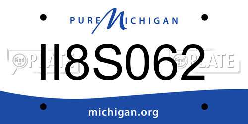 II8S062 Michigan License Plate