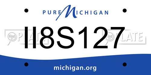 II8S127 Michigan License Plate