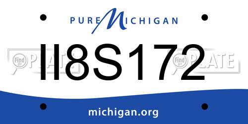 II8S172 Michigan License Plate