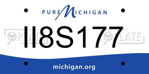 II8S177 Michigan License Plate