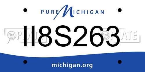 II8S263 Michigan License Plate