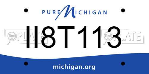 II8T113 Michigan License Plate