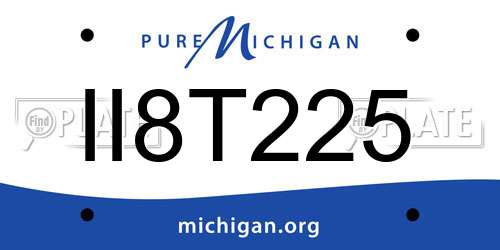 II8T225 Michigan License Plate
