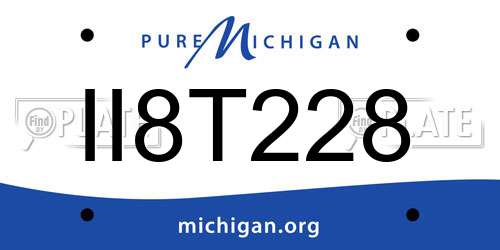 II8T228 Michigan License Plate