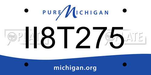 II8T275 Michigan License Plate